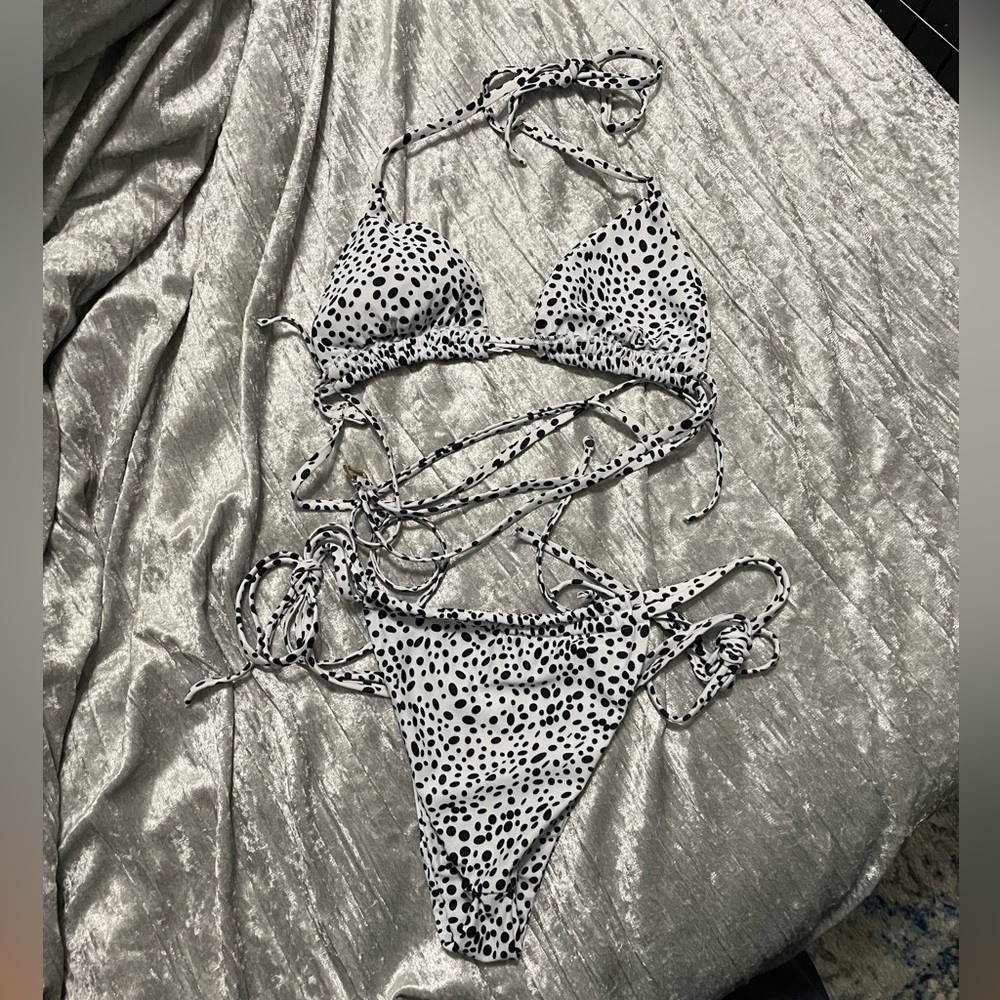 White with Black spots Bikini Fashion Nova